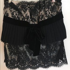 Valentino Chantilly lace &velvet, side zip bustier
